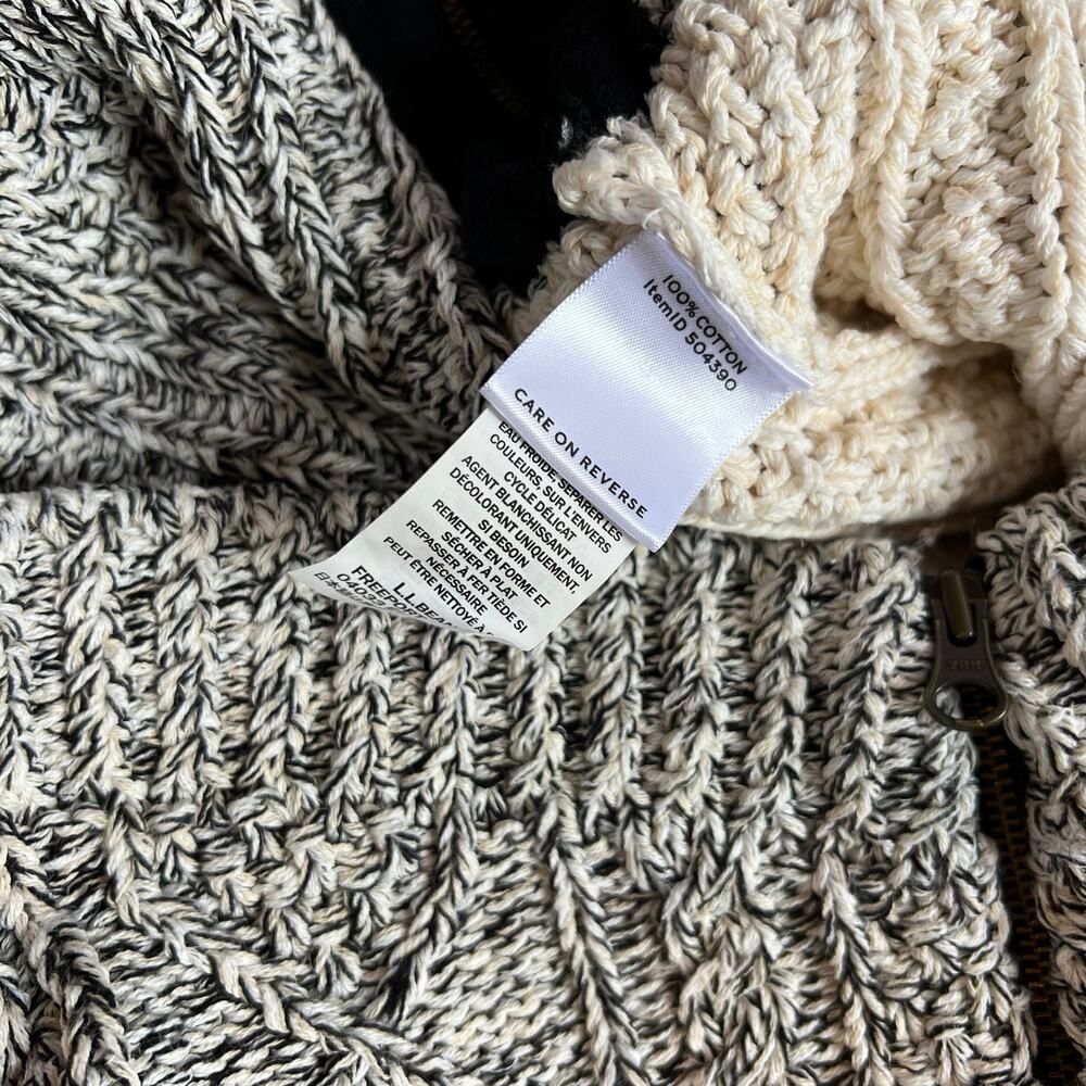 L.L. Bean Signature Fisherman Sweater Cable Knit Side Zippers Tri Color Size XXS - Picture 13 of 13